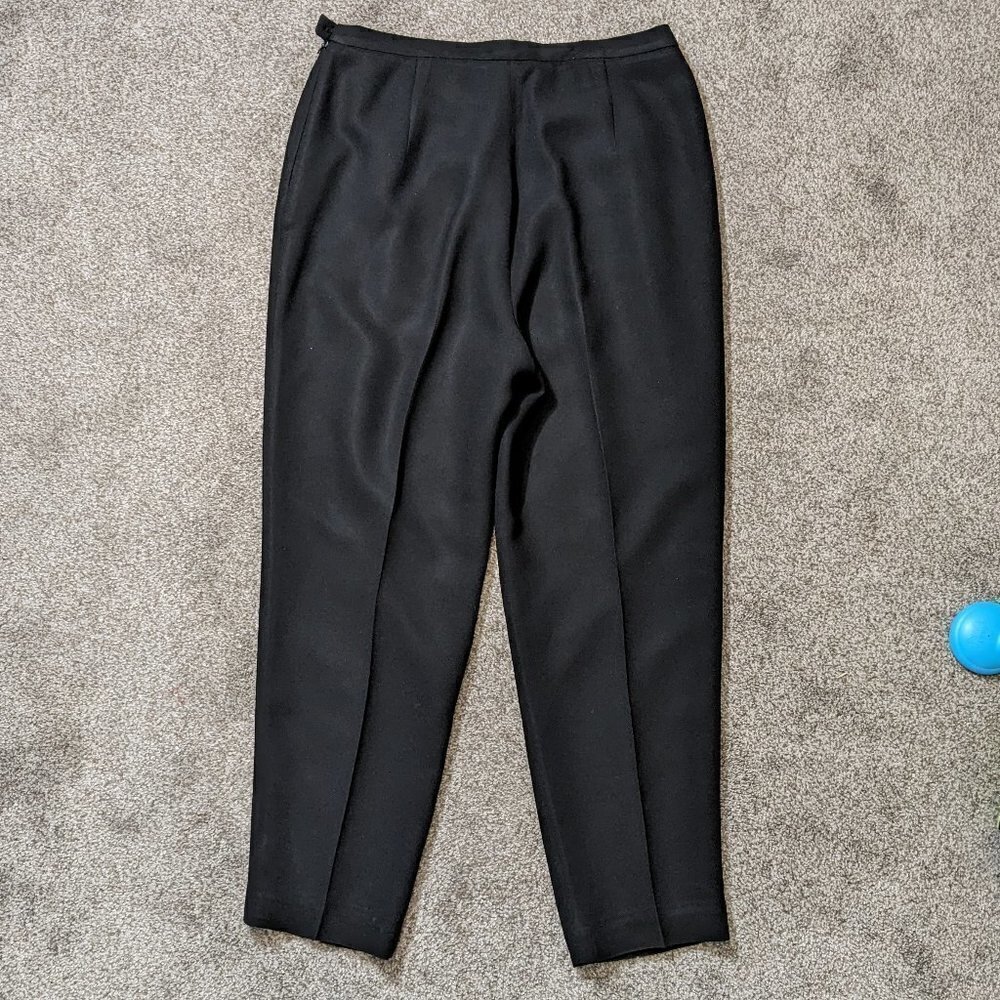 Women's PETITE SOPHISTICATE Black Casual Career Zipper Pants; Size 14 - Picture 2 of 4